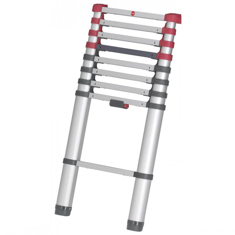 Load image into Gallery viewer, Hailo t80 aluminium telescoopladder 13 treden + stabilisatiebalk 111-380 cm