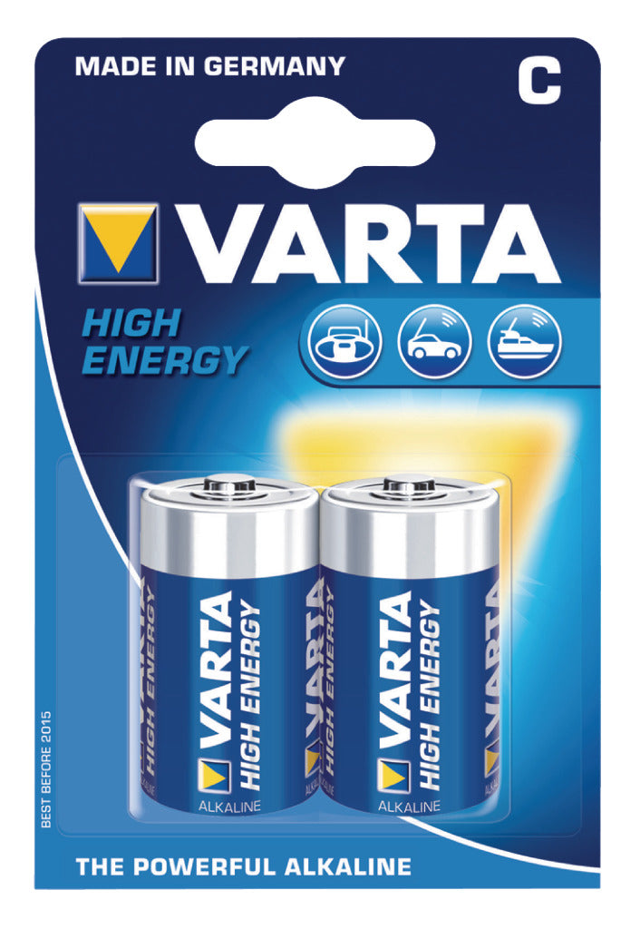 Load image into Gallery viewer, Varta 4914 2b batterij alkaline c lr14 1.5 v high energy 10 blisters