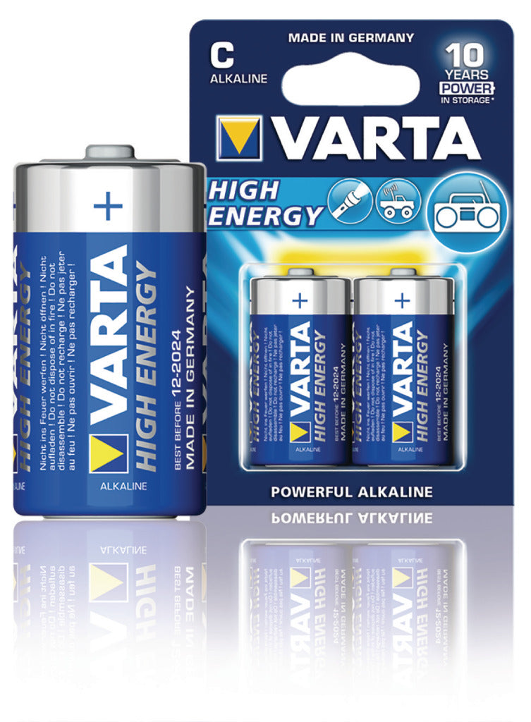 Load image into Gallery viewer, Varta 4914 2b batterij alkaline c lr14 1.5 v high energy 10 blisters