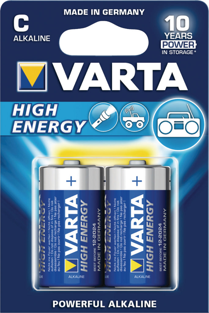 Load image into Gallery viewer, Varta 4914 2b batterij alkaline c lr14 1.5 v high energy 10 blisters