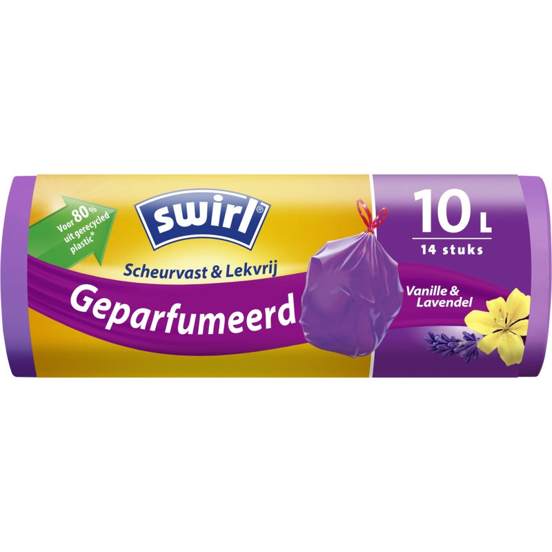 ギャラリービューアに画像をロードする, Swirl? swirl pedaalemmerzakken met trekband geparfumeerd vanille-lavendel 10l 14 stuks