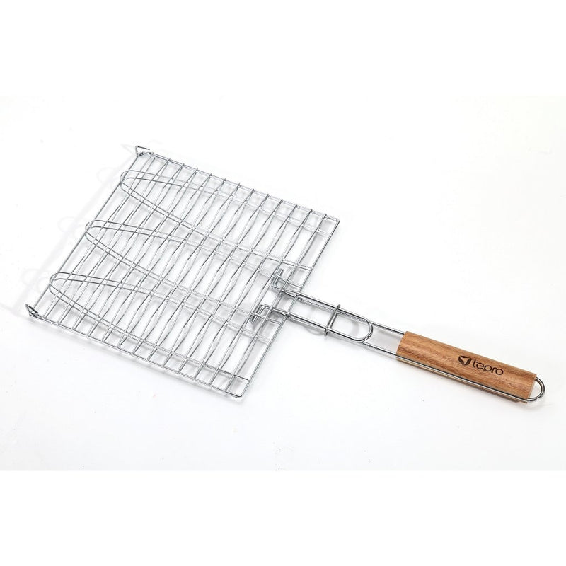 Laden Sie das Bild in Galerie -Viewer, Tepro Tepro 8525 Visklem voor 3 Vissen met Houten Handvat 58cm