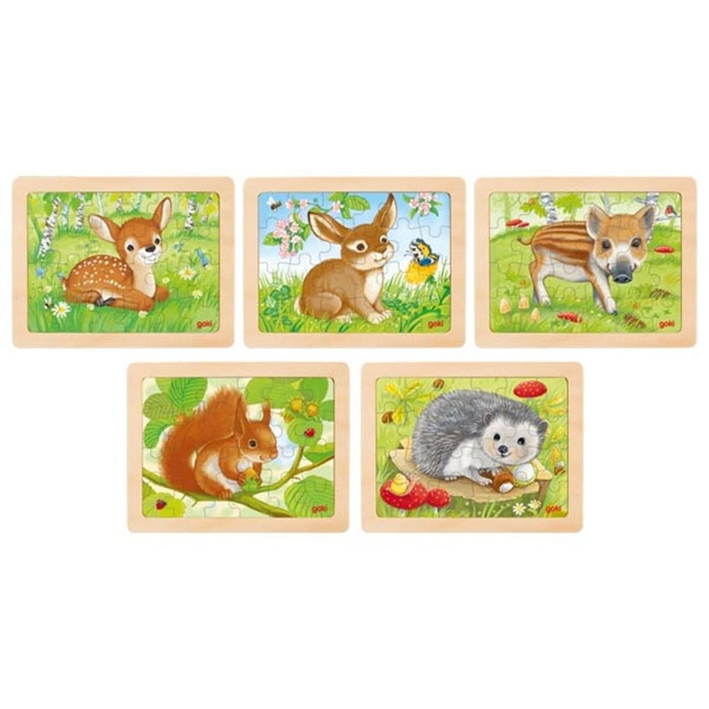Afbeelding laden in galerijviewer, Puzzel bos dieren. 5 assorti. 24 delig p