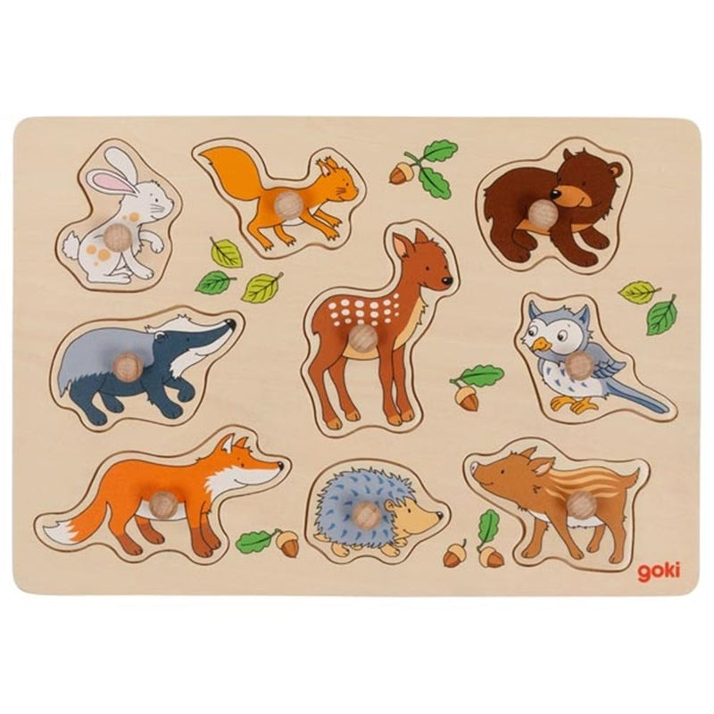 ギャラリービューアに画像をロードする, Goki houten noppenpuzzel bosdieren, 9st.