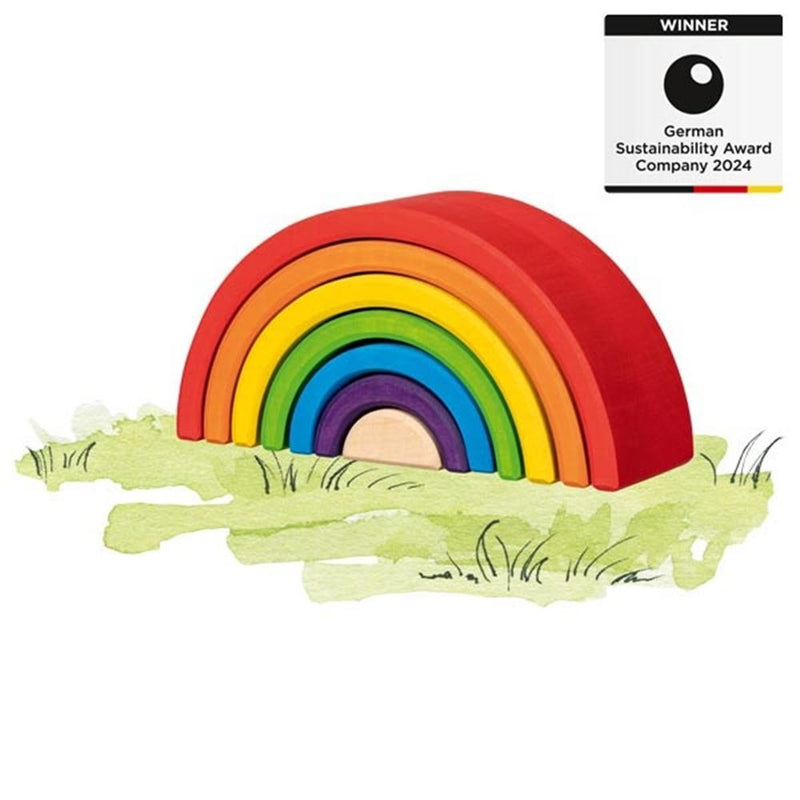 Afbeelding laden in galerijviewer, Goki bouwblokken - kleine regenboog - 7 delen - hout - 2 jaar