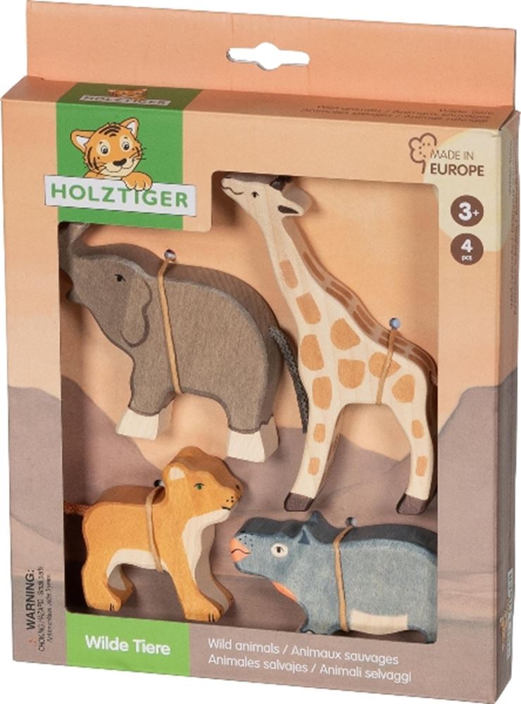 Chargez l'image dans la visionneuse de la galerie, Holztiger wilde dieren. 4 delig. 3+