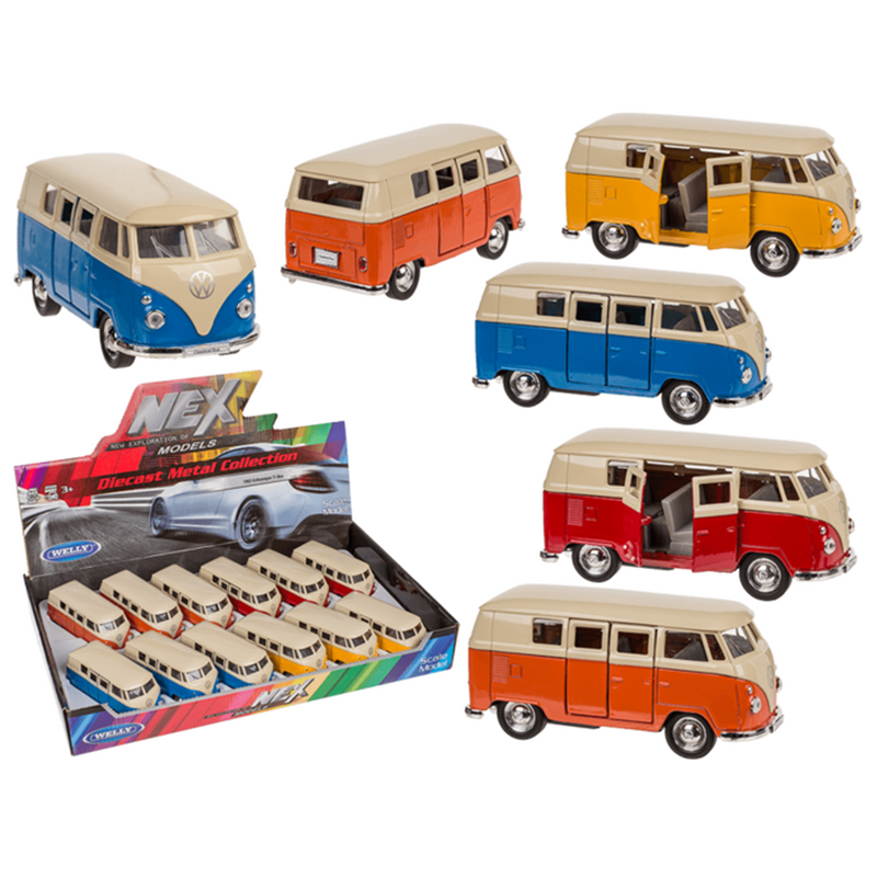 Afbeelding laden in galerijviewer, Dsp modelauto met pull-back. vw t1 bus