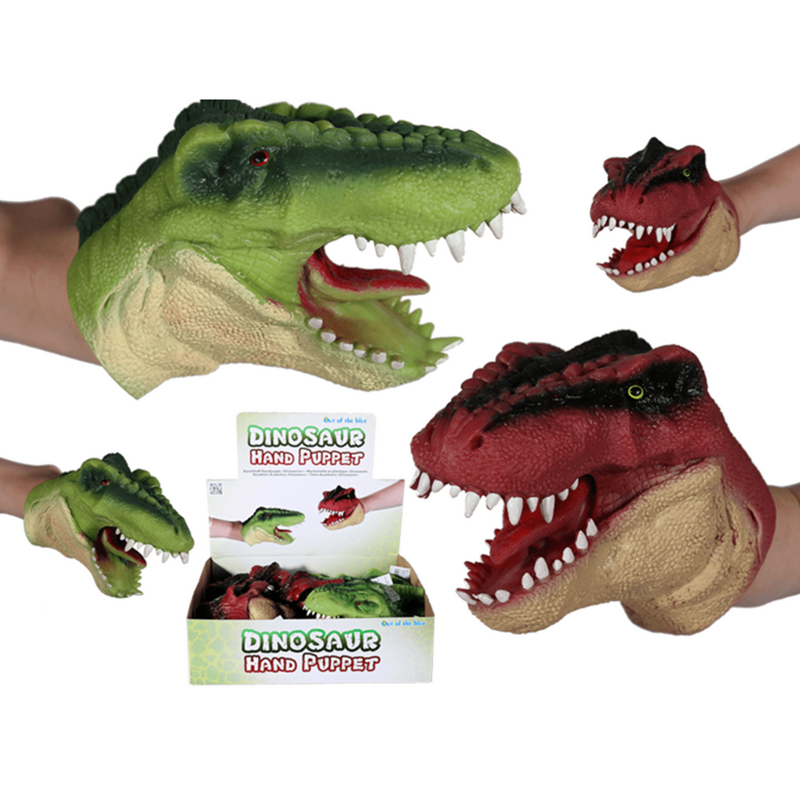 Afbeelding laden in galerijviewer, Dsp handpop dinosaurus, ca. 15 cm. 2 ass