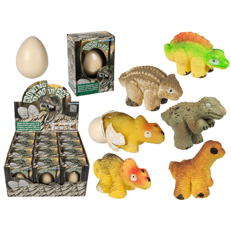 Afbeelding laden in galerijviewer, Dsp. groeiende dinosaurus in ei. 6 cm.