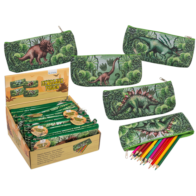 Afbeelding laden in galerijviewer, Dsp etui dinosaurus, 21x9,5 cm. 4 ass.