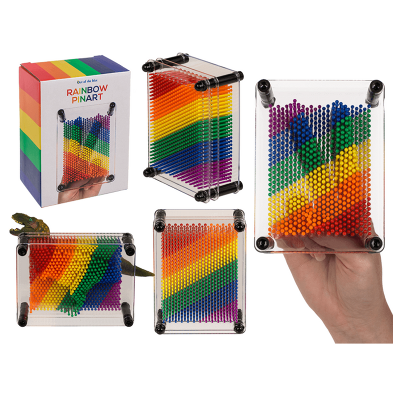 Afbeelding laden in galerijviewer, Pin art regenboog. ca. 12x9 cm. kunstof.