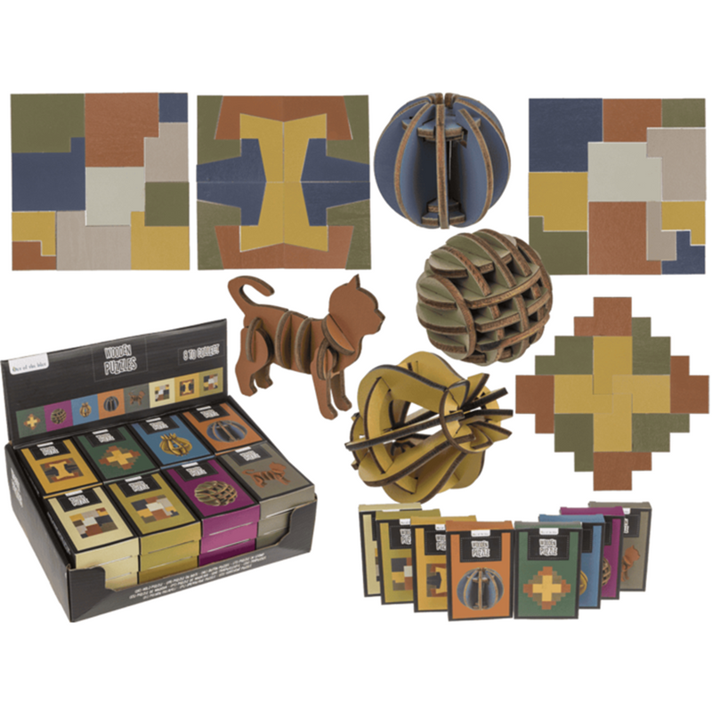 Afbeelding laden in galerijviewer, Dsp houten puzzel, 8 assortie in doos.