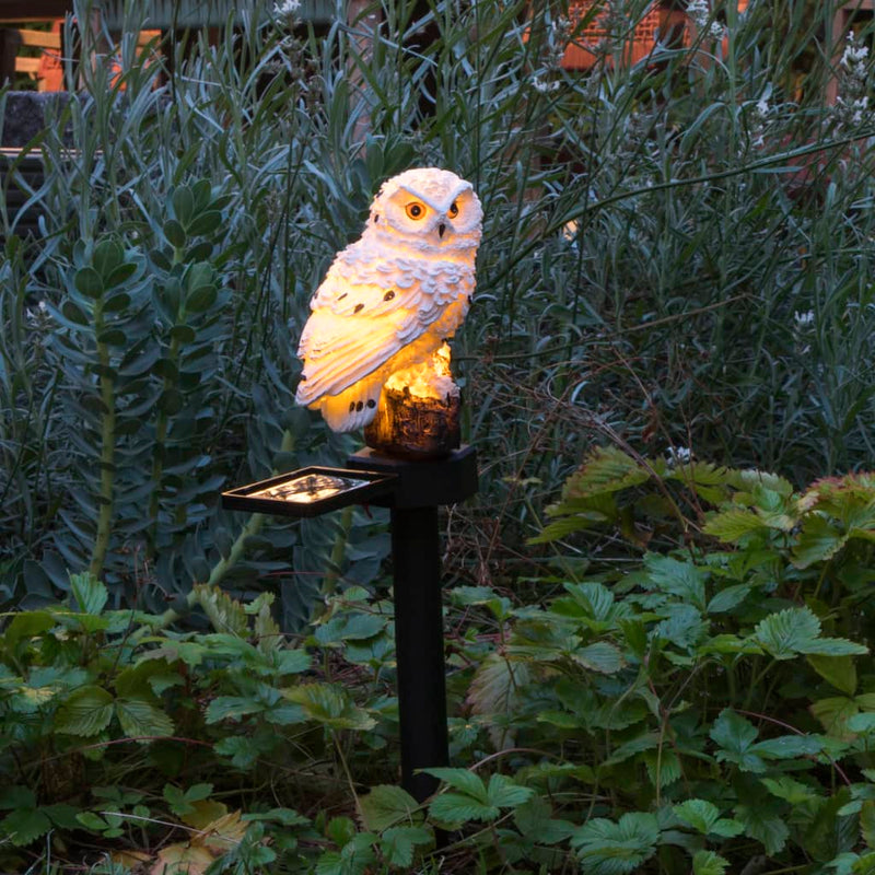 Load image into Gallery viewer, HI HI Tuinlamp uil LED solar wit