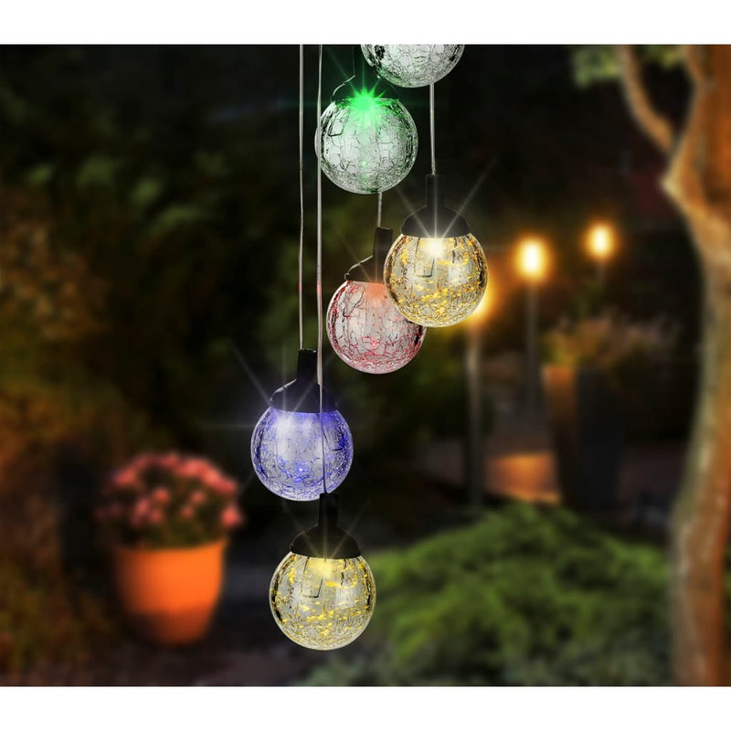Load image into Gallery viewer, Hi hi decoratielamp solar led 6 peertjes craquelé glas