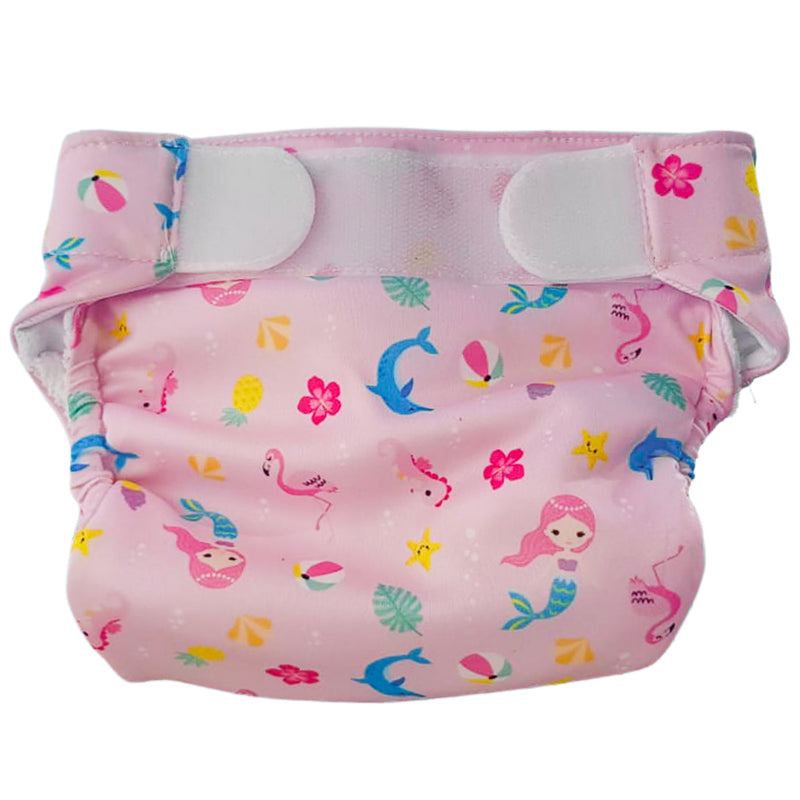 Load image into Gallery viewer, Freds swim academy wasbare zwemluier zeemeermin maat 1 4-9 kg roze