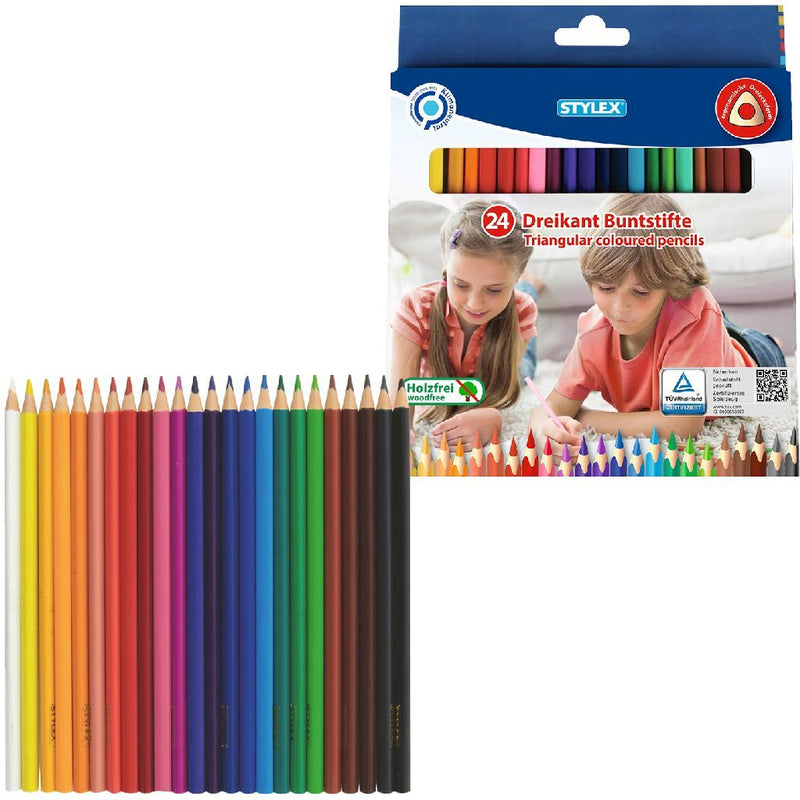 Load image into Gallery viewer, Stylex driehoekige kleurpotloden 24 kleuren