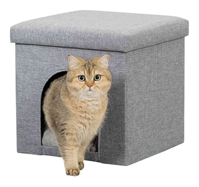 Afbeelding laden in galerijviewer, Trixie poef kattenmand relax-iglo alois grijs