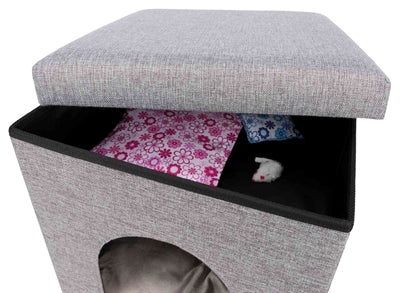 Afbeelding laden in galerijviewer, Trixie poef kattenmand relax-iglo alois grijs