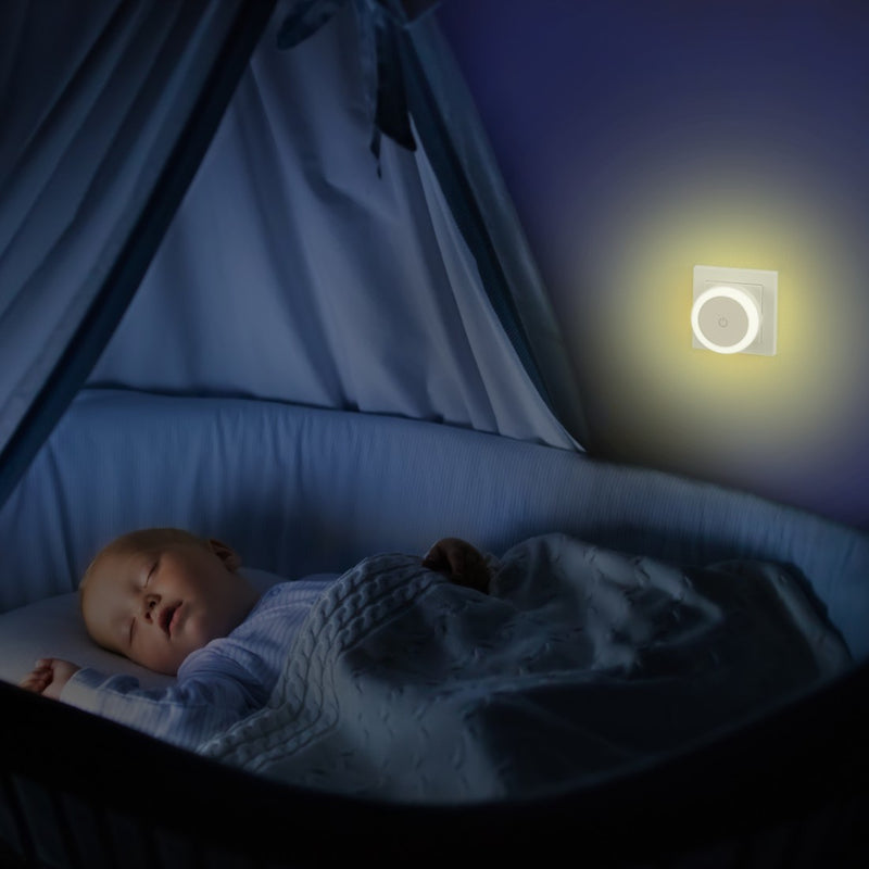 Afbeelding laden in galerijviewer, Hama led-nachtlampje touch switch voor stopcontact aanraakknop warm licht
