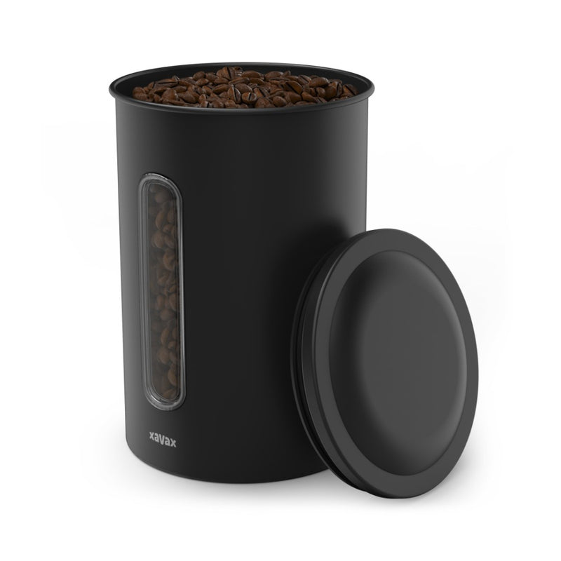 Load image into Gallery viewer, Xavax koffieblik voor 1,3 kg bonen of 1,5 kg poeder luchtdicht aromadicht zw