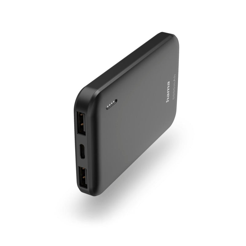 Load image into Gallery viewer, Hama power pack pocket 5 5000mah uitgangen: 2x usb-a antraciet