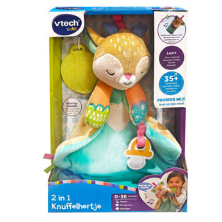 Afbeelding laden in galerijviewer, Vtech dierenvriendjes 2 in 1 knuffelhertje - interactieve knuffel - handig knuffeldoekje - educatief babyspeelgoed - vanaf 0 tot 36 maanden