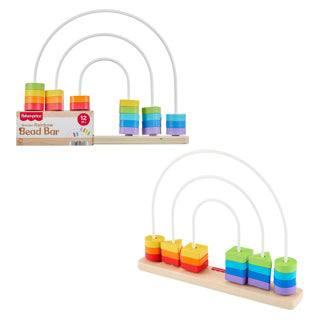Afbeelding laden in galerijviewer, Fisher-price houten telraam regenboog educatief speelgoed.