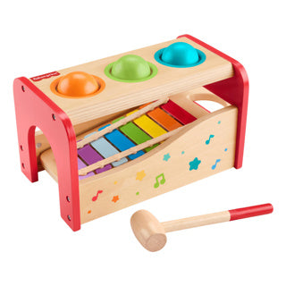 Chargez l'image dans la visionneuse de la galerie, Fisher-price houten xylophone speelgoed met hamerbank voor kinderen.
