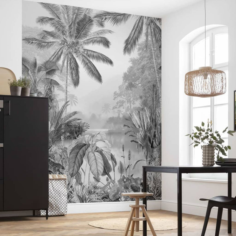 Load image into Gallery viewer, Komar fotobehang lac tropical black white 200x270 cm