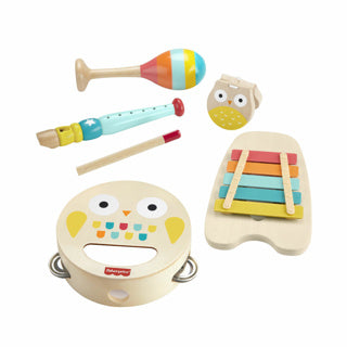 Afbeelding laden in galerijviewer, Mattel fisher price houten speelgoed muziek instrumenten cadeau set