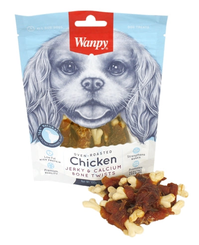 Load image into Gallery viewer, Wanpy Oven-roasted chicken jerky calcium bone twists