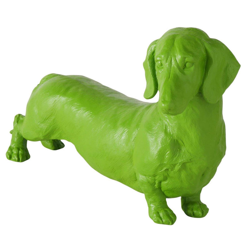 Chargez l'image dans la visionneuse de la galerie, Boltze home figuur tekkel wuffy groen 38x18x24cm polyresin