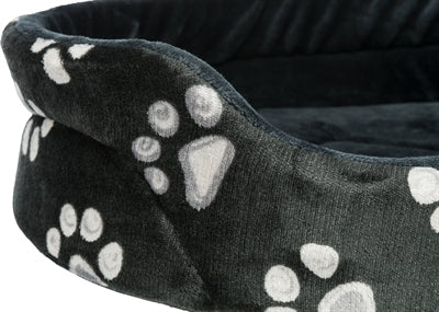 Load image into Gallery viewer, Trixie Hondenmand jimmy ovaal zwart met pootprint