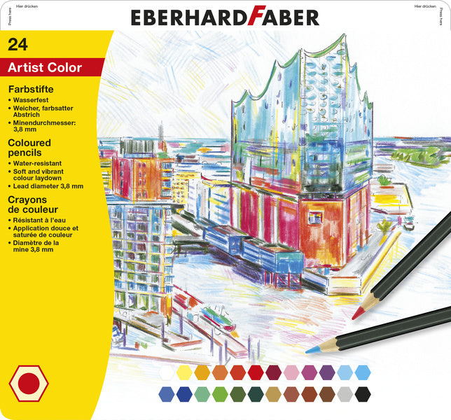 Load image into Gallery viewer, Eberhard faber ef-516124 kleurpotloden metaaletui a 24 stuks