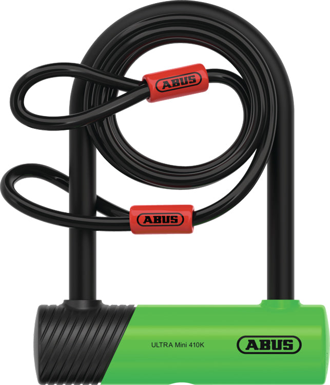 Laden Sie das Bild in Galerie -Viewer, Abus ultra mini 410k 150hb140 u-lock incl. cobra loop cable and sh bracket