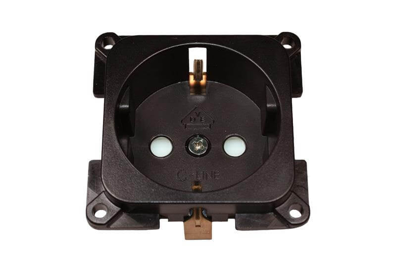 Chargez l'image dans la visionneuse de la galerie, C-line wandcontactdoos camper en caravan 230 volt bruin