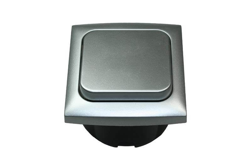 Cargue la imagen en el visor de la galería, C-line schakelaar met opal afdekraam zilver