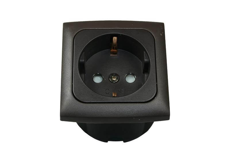 Cargue la imagen en el visor de la galería, C-line wandcontactdoos met opal afdekraam bruin