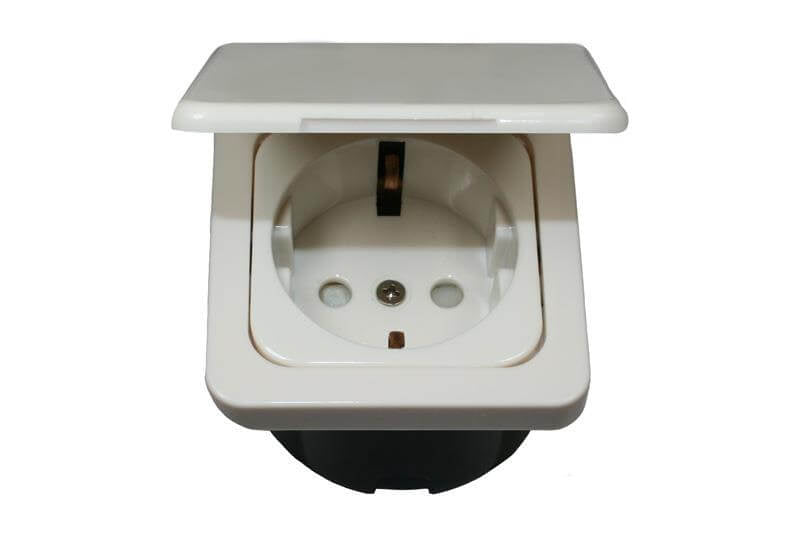 Afbeelding laden in galerijviewer, C-line wandcontactdoos met opal afdekraam met klapdeksel wit