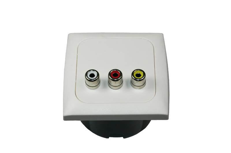 Cargue la imagen en el visor de la galería, C-line video en audio contactdoos met opal afdekraam wit - zonder verkoopverpakking