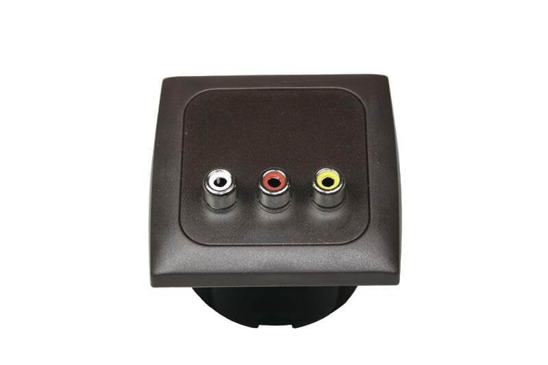 Cargue la imagen en el visor de la galería, C-line video en audio contactdoos met opal afdekraam bruin - zonder verkoopverpakking