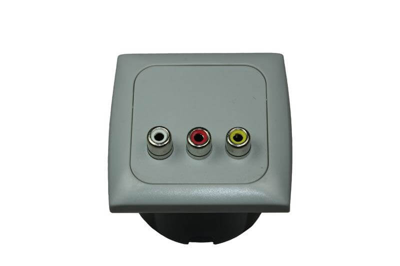 Cargue la imagen en el visor de la galería, C-line video en audio contactdoos met opal afdekraam grijs - zonder verkoopverpakking