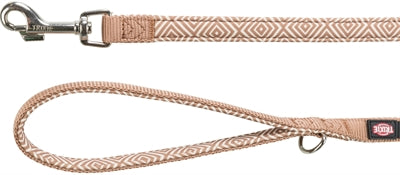 Load image into Gallery viewer, Trixie Hondenriem boho ruiten premium met neopreen karamel