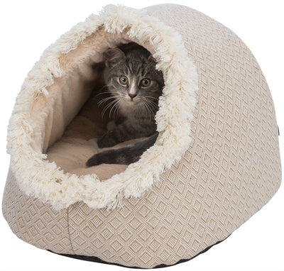 Afbeelding laden in galerijviewer, Trixie kattenmand iglo boho beige