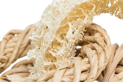 Load image into Gallery viewer, Trixie luffaring met rotan-en maisblad ring naturel
