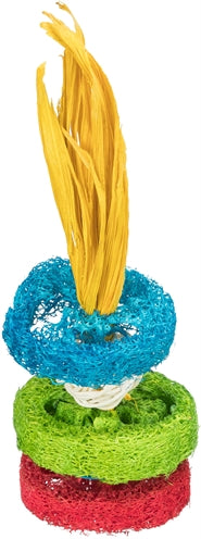 Load image into Gallery viewer, Trixie Luffa ringen met rotanbal en houtenschijf naturel