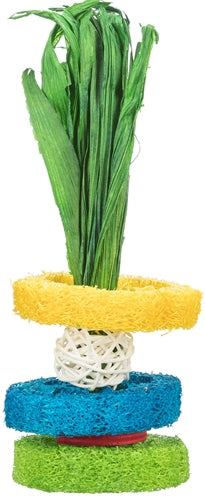 Load image into Gallery viewer, Trixie Luffa ringen met rotanbal en houtenschijf naturel