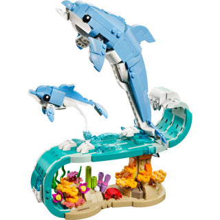 Afbeelding laden in galerijviewer, Lego ® creator 3in1 zeedieren: prachtige dolfijnen - bouw om tot een zeepaardje of krab - 31385