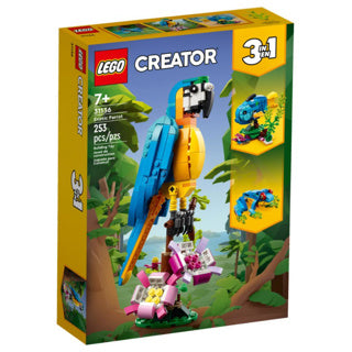 ギャラリービューアに画像をロードする, Lego creator 3in1 exotische papegaai - kikker - vis dieren speelgoed set voor kinderen - 31136
