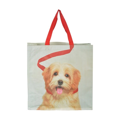 Load image into Gallery viewer, Boodschappentas hond aan riem assorti